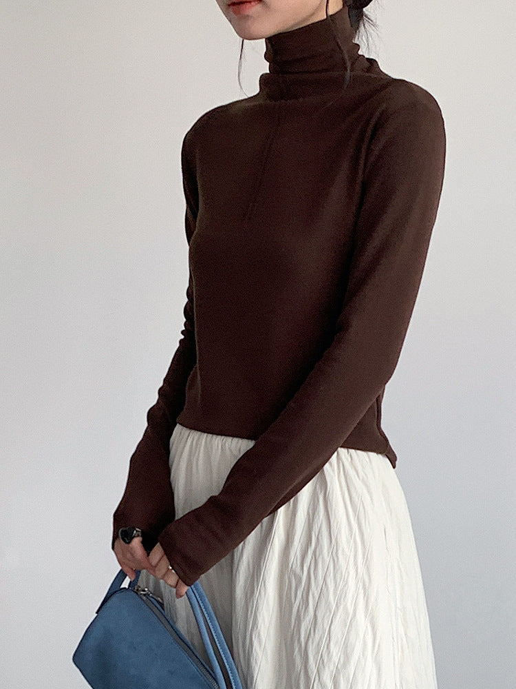 【LD11012】實拍加厚半高領6色打底長袖t恤251110