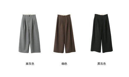 【LD1184】實拍冬裝加厚高腰顯瘦毛呢休閒褲251020