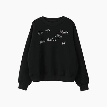 【LD3270】 實拍精品刺繡珠寬鬆厚款長袖衛衣（加絨）251020