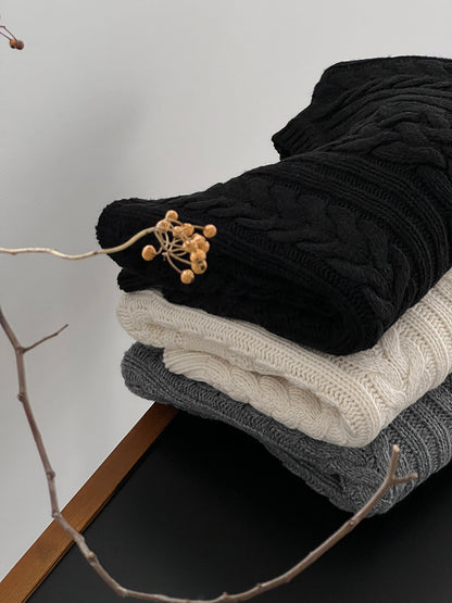 【cimz1398】實拍復古加厚保暖棒針麻花針織毛衣（棉羊毛17)251120