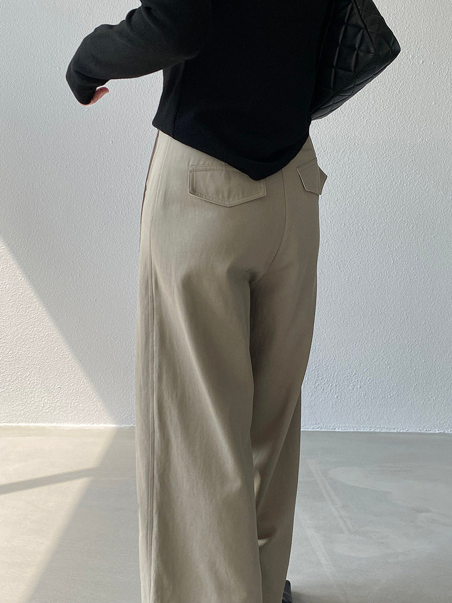 【cim1678】實拍法式高級優雅感顯瘦天絲棉直筒褲251030