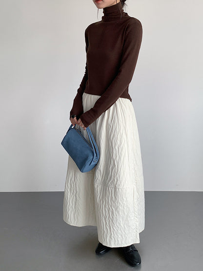 【LD11017】實拍日系加厚棉感保暖高腰花苞裙（左右有口袋）251110