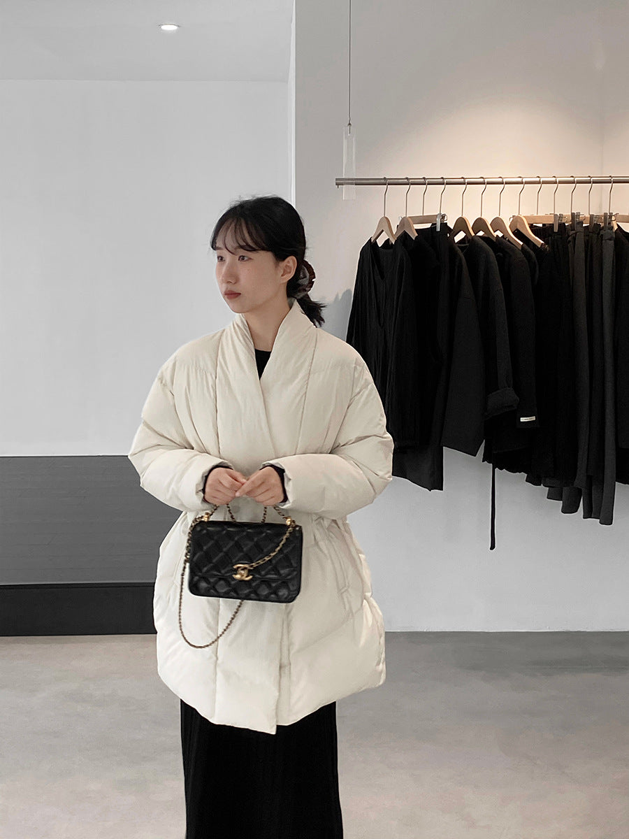 【cimz6386】實拍歐美大氣抗寒鎖温收腰氣質羽絨外套（白鴨絨90%)251120