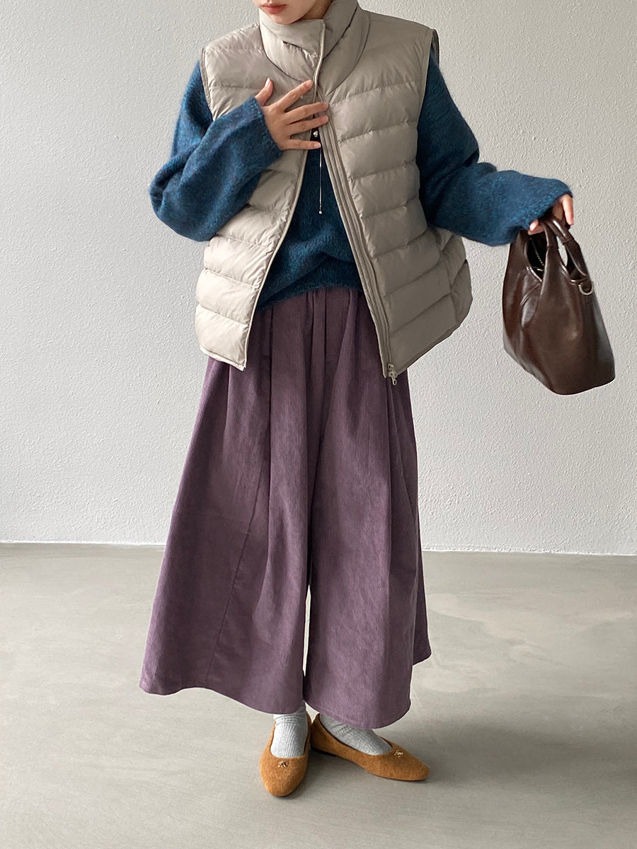 【cimz6377】實拍立領排骨雙頭拉鏈羽絨背心(90白鴨絨)251120