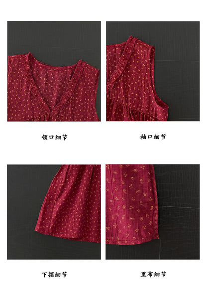 【cimz6609】韓系減齡仙女款🌸碎花寬鬆氣質V領娃娃裝/傘擺上衣260514