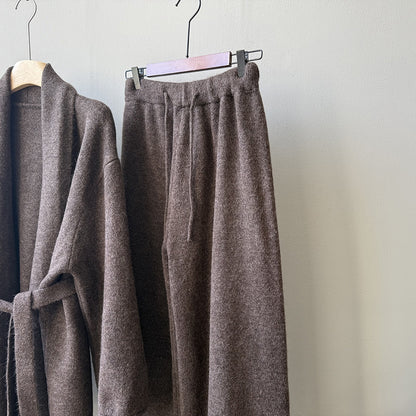 【YP1018】 實拍秋冬高級感慵懶針織開衫＋繫帶＋高腰針織闊腿褲 套裝251023