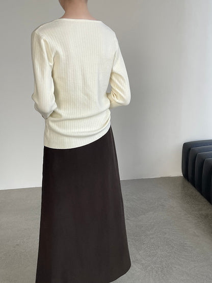 【cimYL369】實拍圓領坑條安迪绒氣質針織衫251201