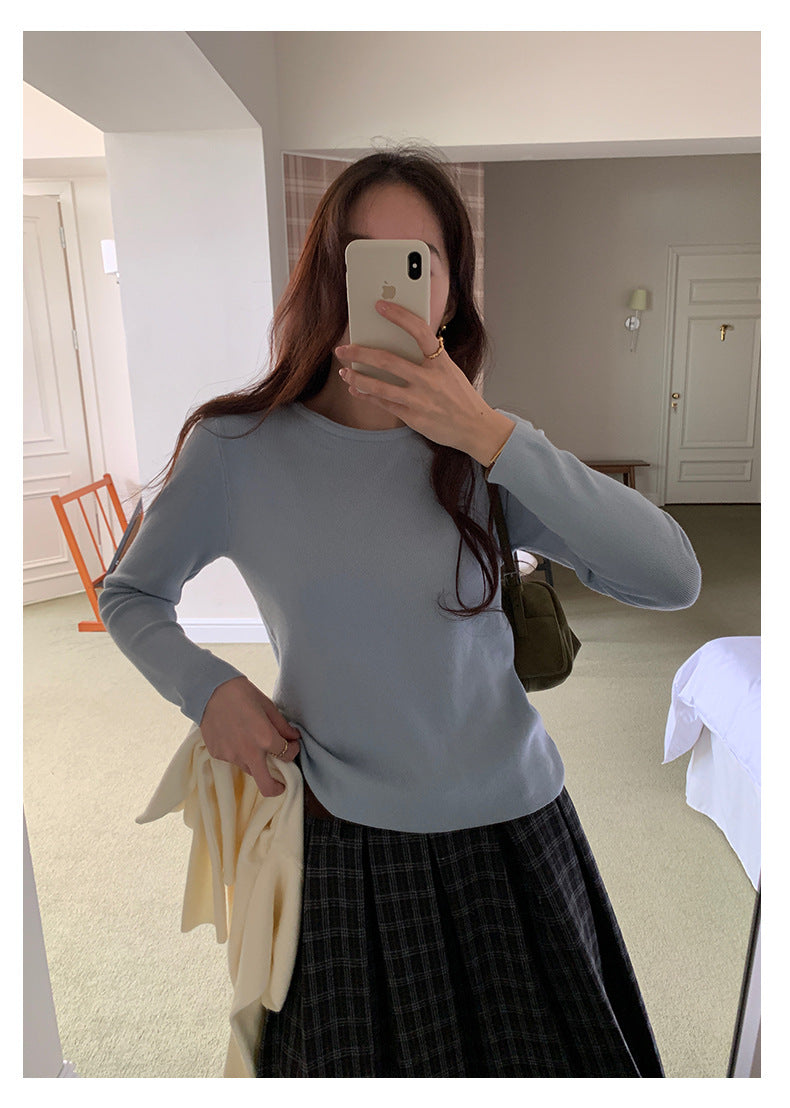 【H5510】實拍5色簡約雙層領針織T恤
251118