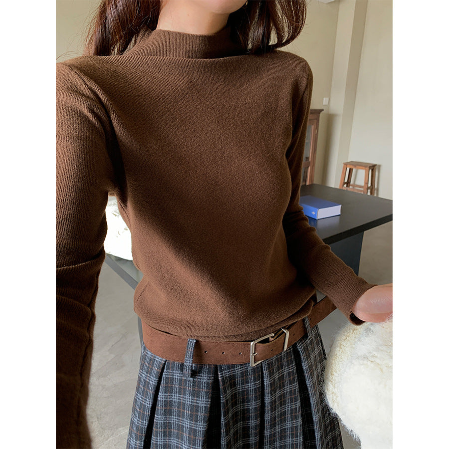 【H5503】實拍基礎純色半高領針織衫251118