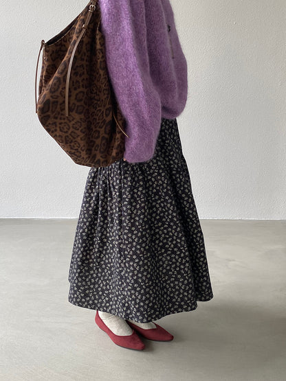 【cimz1729】實拍復古時髦碎花加絨長裙251128