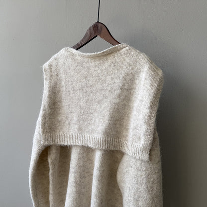 【Y25805】 實拍溫柔軟糯V領毛衣+針織披肩(含羊毛3％）251023