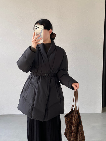 【cimz6386】實拍歐美大氣抗寒鎖温收腰氣質羽絨外套（白鴨絨90%)251120