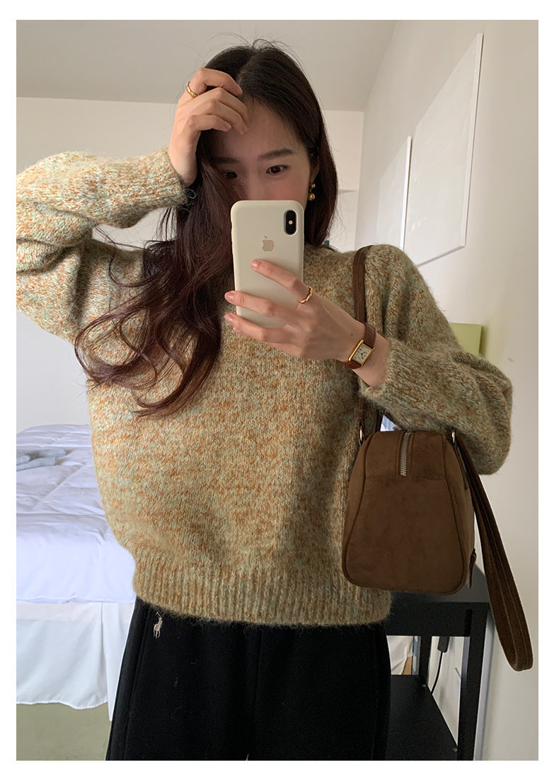 【H5505】實拍復古氣質花紗加厚針織毛衣251118