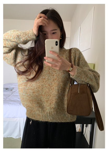 【H5505】實拍復古氣質花紗加厚針織毛衣251118