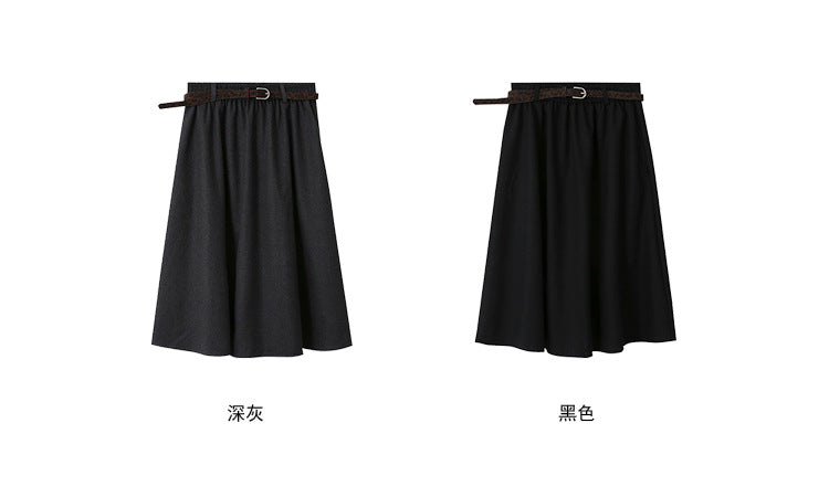 【LD11034】實拍毛呢超顯瘦保暖高腰大裙擺a字裙251124