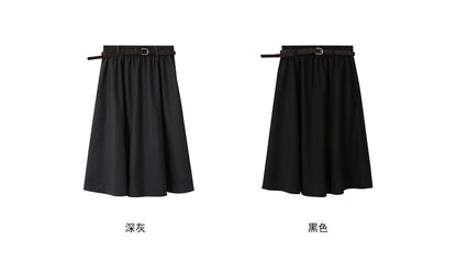 【LD11034】實拍毛呢超顯瘦保暖高腰大裙擺a字裙251124