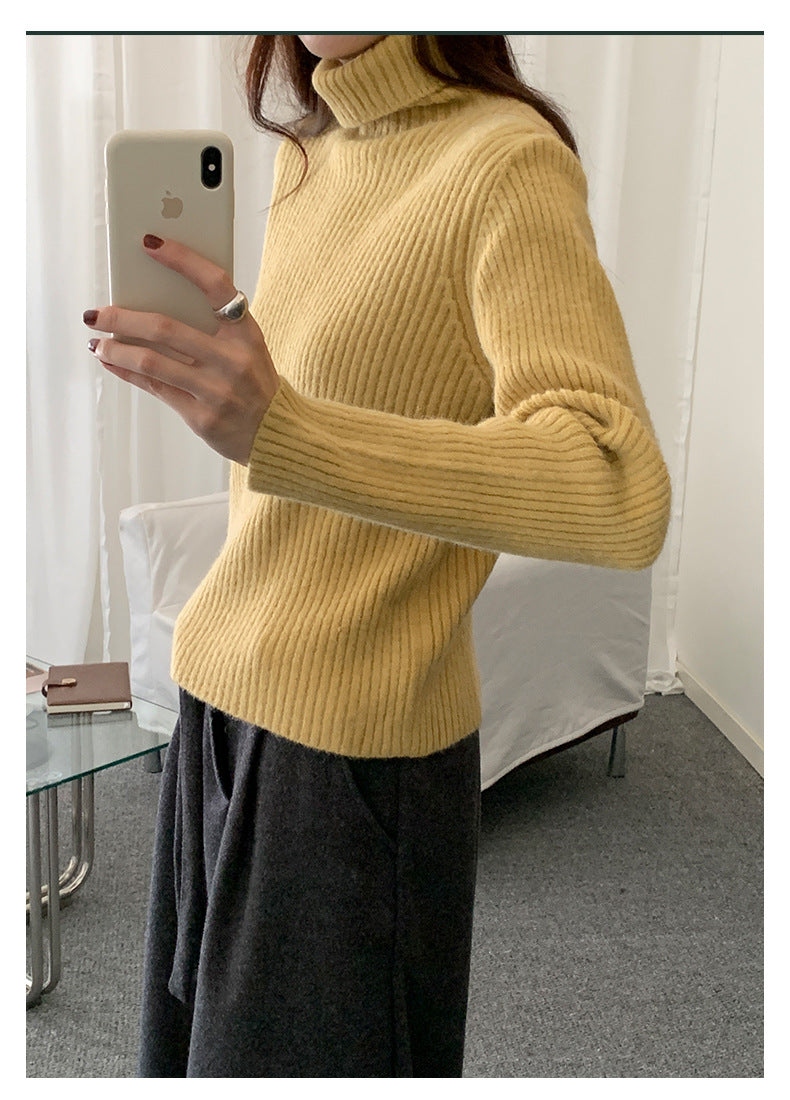 【H5484】實拍秋冬加厚慵懶高領針織毛衣251109