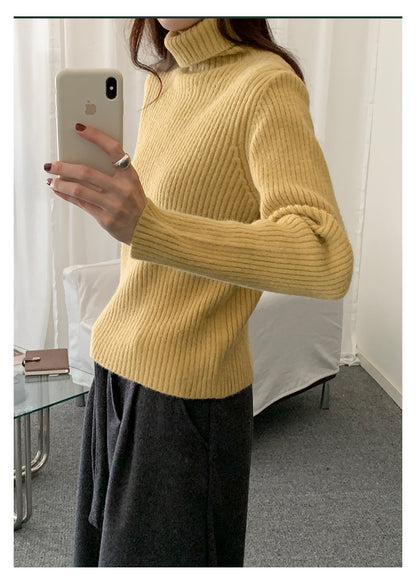 【H5484】實拍秋冬加厚慵懶高領針織毛衣251109