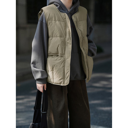 【Y80882】 實拍保暖白鴨絨50%羽絨背心251023