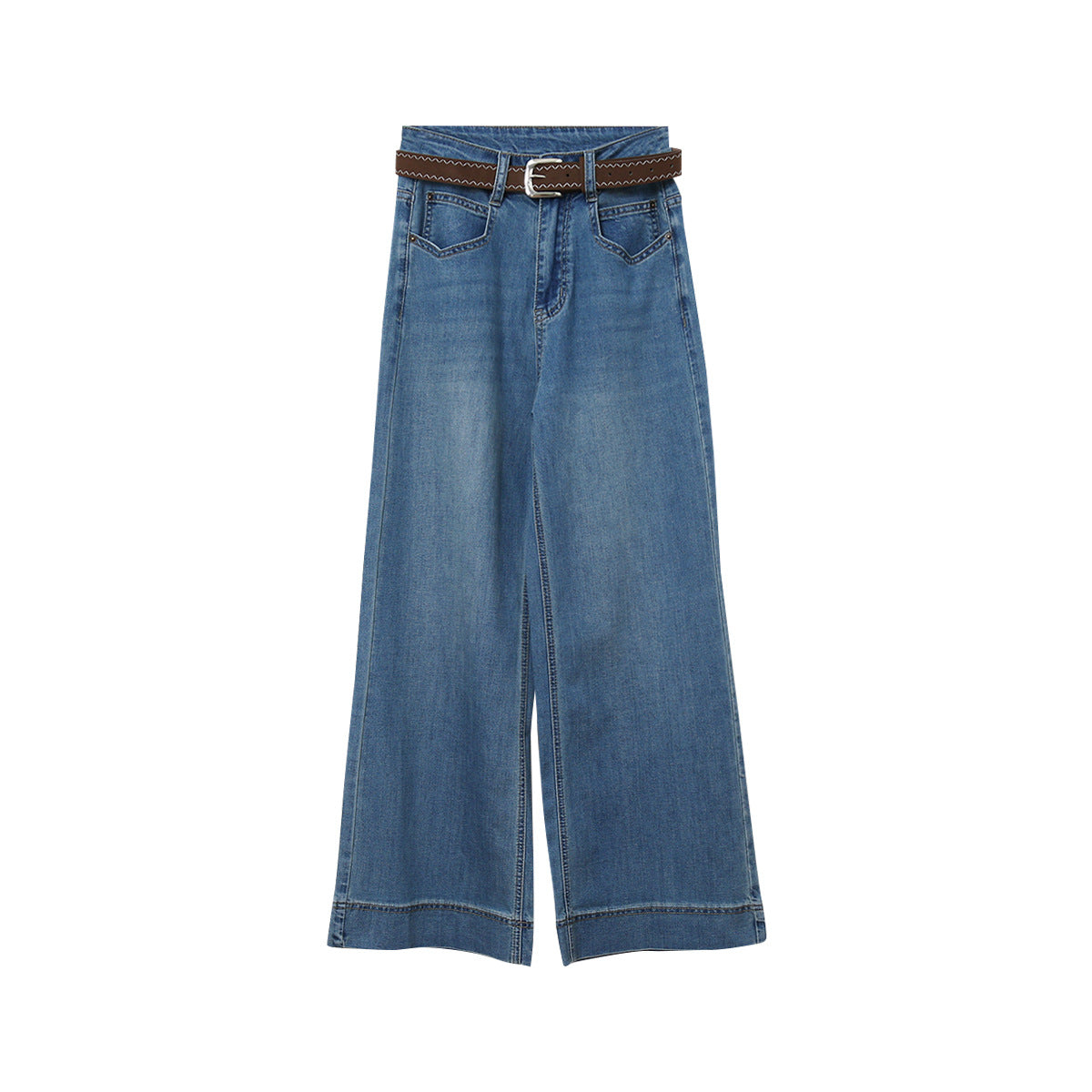 【LD11246】實拍S~XL美式復古大長腿👖高腰彈力顯瘦微喇叭寬鬆直筒牛仔褲260414