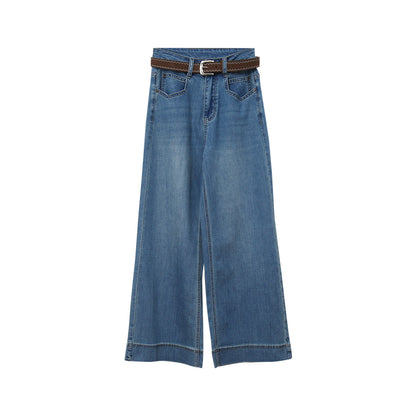 【LD11246】實拍S~XL美式復古大長腿👖高腰彈力顯瘦微喇叭寬鬆直筒牛仔褲260414
