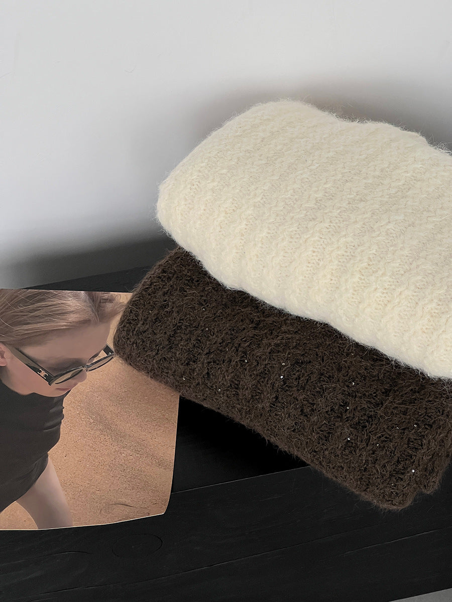 【cimz0672】實拍細緻閃亮針織毛衣+圍巾251128