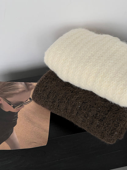 【cimz0672】實拍細緻閃亮針織毛衣+圍巾251128