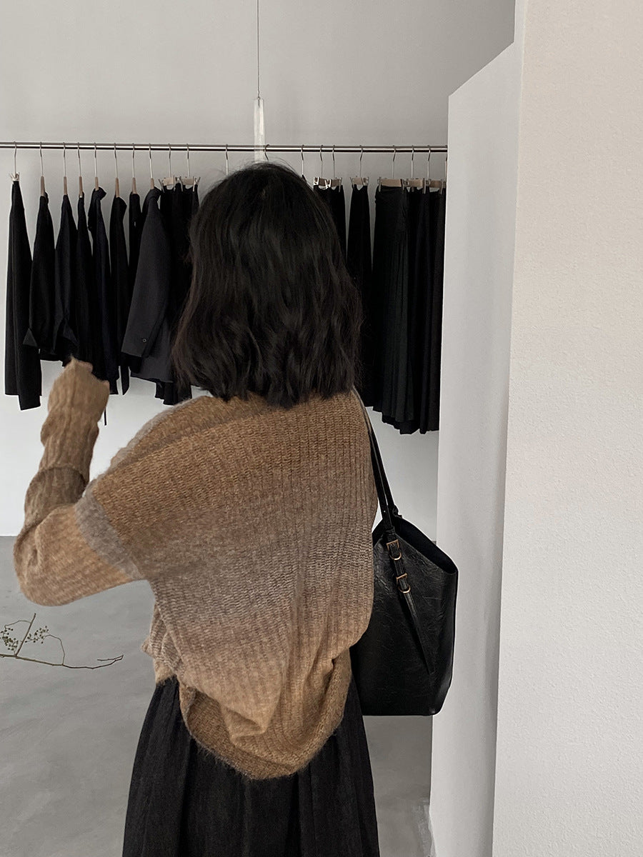 【cim0679】實拍韓國彩虹漸變長袖針織衫（羊毛11%)251114