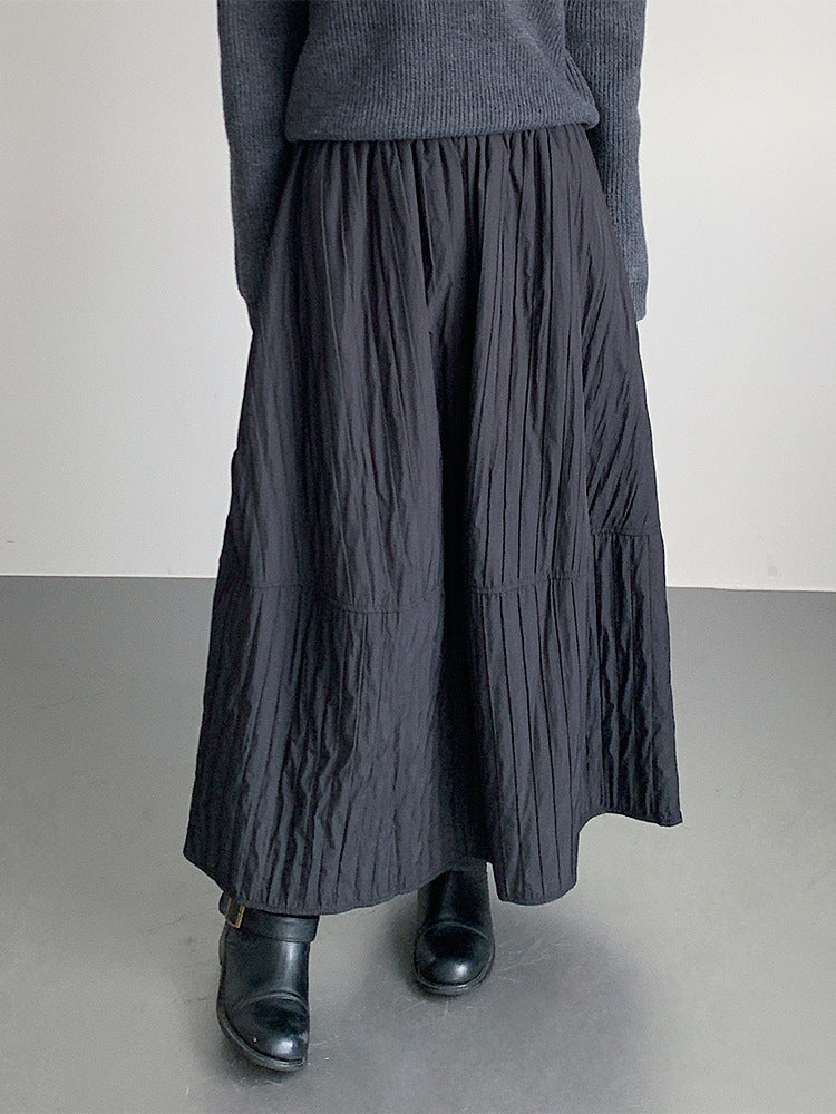 【LD11017】實拍日系加厚棉感保暖高腰花苞裙（左右有口袋）251110