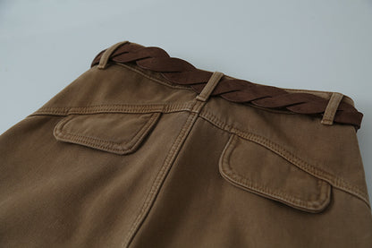 【LD11020】實拍S~XL加絨加厚復古水洗做舊彎刀闊腿牛仔褲251110