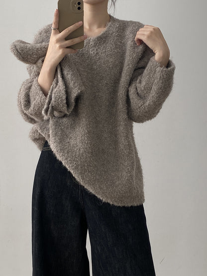 【YK259】實拍冬季慵懒奶呼呼針織毛衣+可拆卸披肩帽子(羊毛12%)251113