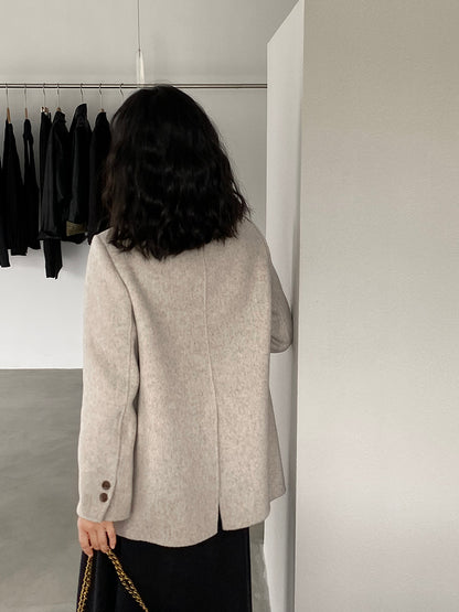 【cimz809】實拍復古雙面羊毛西裝外套+飄帶（羊毛100)251120