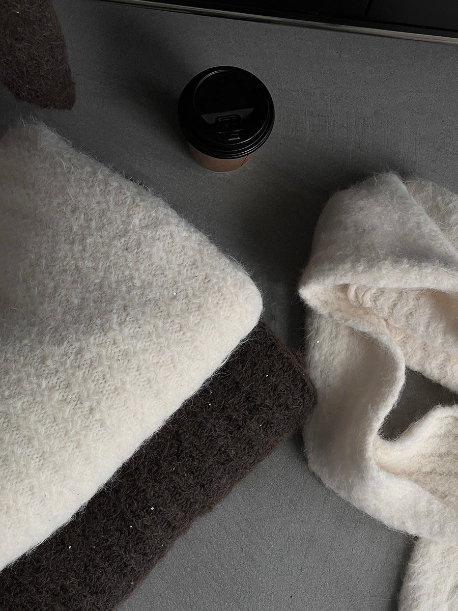 【cimz0672】實拍細緻閃亮針織毛衣+圍巾251128