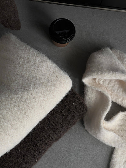 【cimz0672】實拍細緻閃亮針織毛衣+圍巾251128