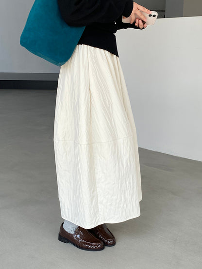 【cim1708】實拍秋冬法式寂靜高腰加厚微花苞A字裙251030