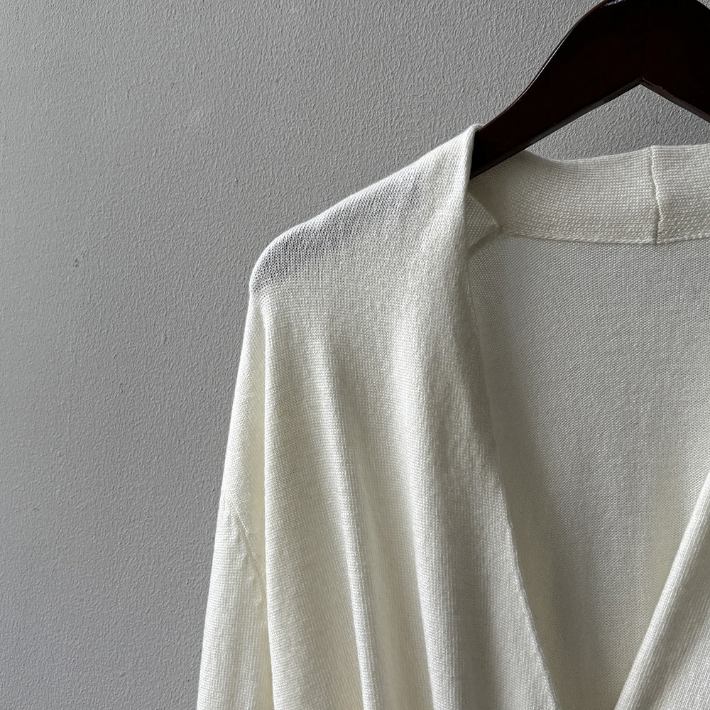 【Y218】實拍法式高級感交叉長袖針織衫(羊毛5%)251016