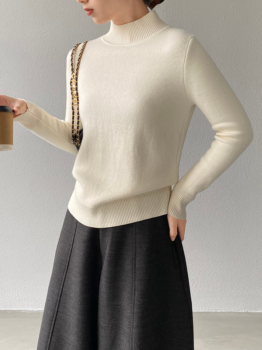 【cimz1190】實拍一體絨加絨加厚保暖小高領針織衫251120