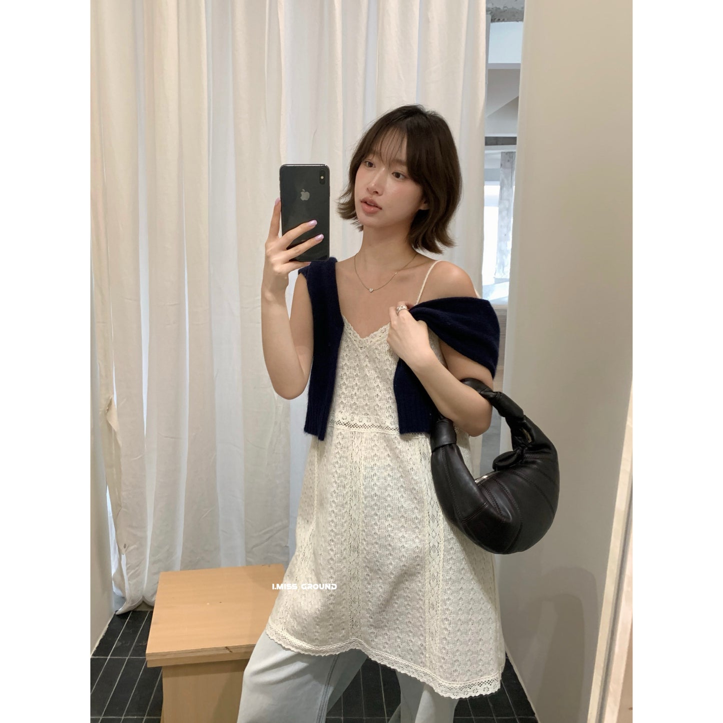 【LR2232】實拍imiss層次疊穿必備！蕾絲V領吊帶洋裝260305