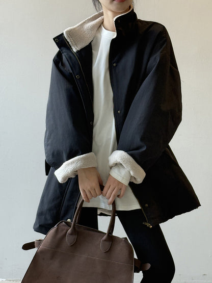 【Y82650】實拍立領帥氣內裡羊羔毛工裝外套251016