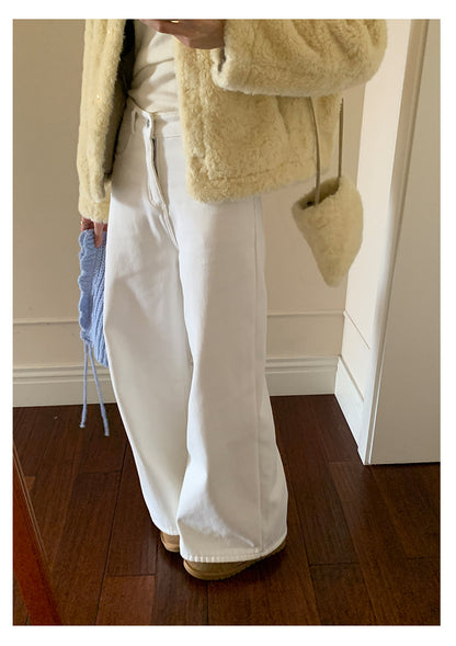 【H5512】實拍S~XL韓國保暖加絨白色牛仔褲251118