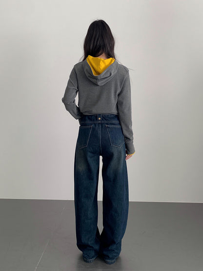 【LD11028】實拍德絨舒適極簡半拉鍊連帽衞衣251124