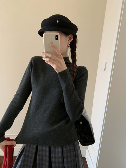 【H5503】實拍基礎純色半高領針織衫251118