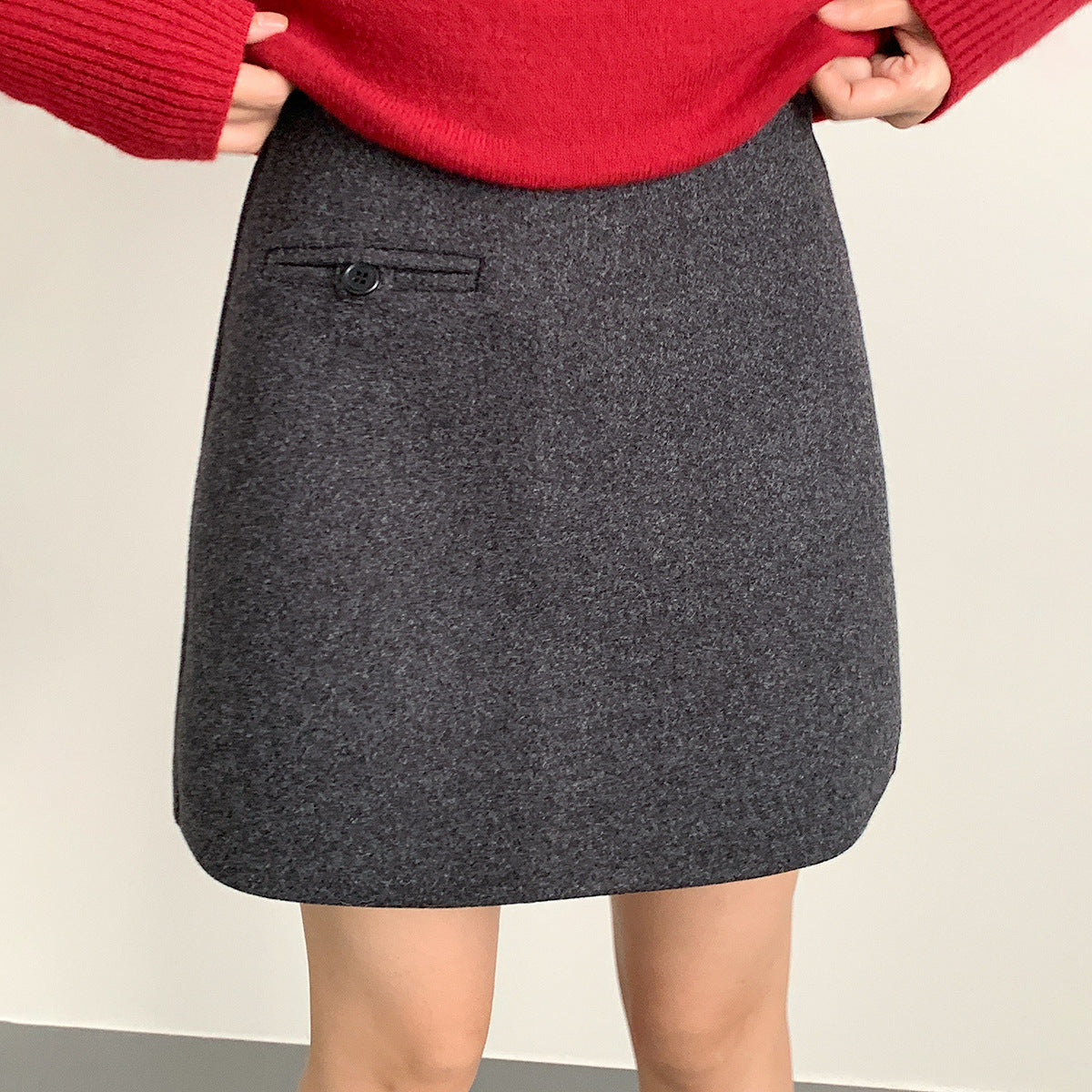 【LD11068】實拍S~XL加厚羊毛呢高腰a字短裙(羊毛10%)251209