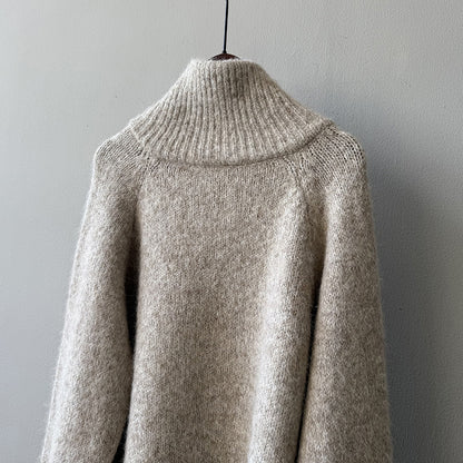 【YP1042】 實拍軟糯寬鬆高領針織毛衣外套(含羊毛4%) 251023