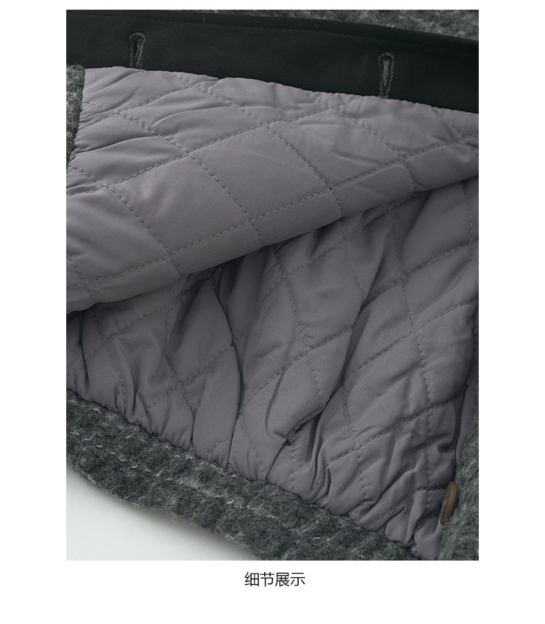 【H5475】實拍小香風粗花呢氣質保暖夾棉外套251109