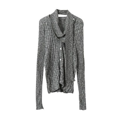 【LD11160】實拍設計感必收！V領薄針織+圍巾 兩件套260309