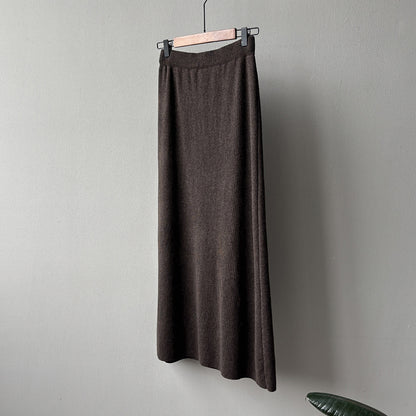 【YP682】 實拍高腰軟糯垂感針織長裙251023