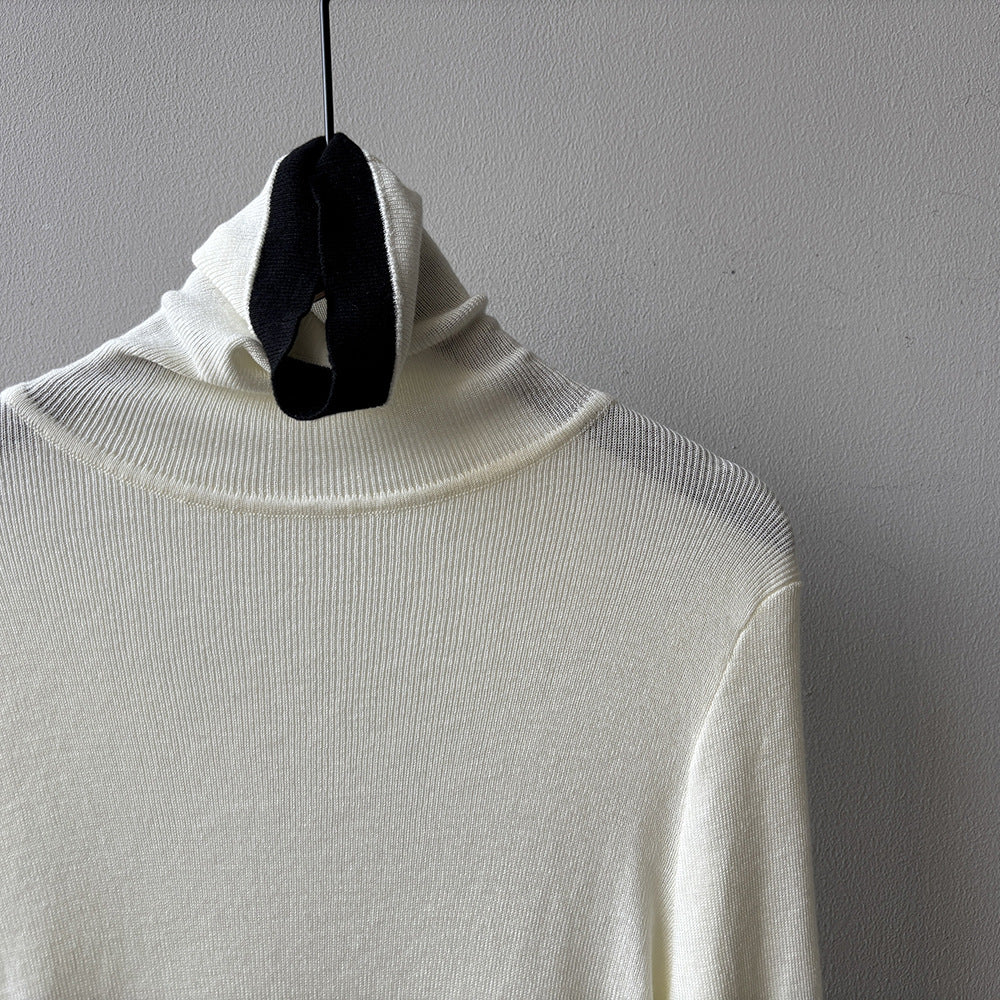 【Y352】實拍撞色高領針織衫（含羊毛10%)
251106