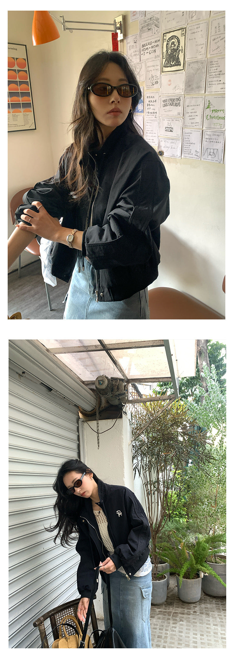 【H5047】實拍春季美式寬鬆休閒棒球外套250217