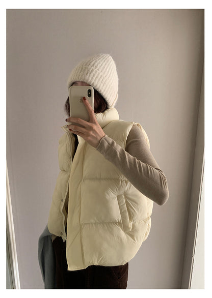 【H5474】實拍秋冬簡約立領保暖棉服背心251109